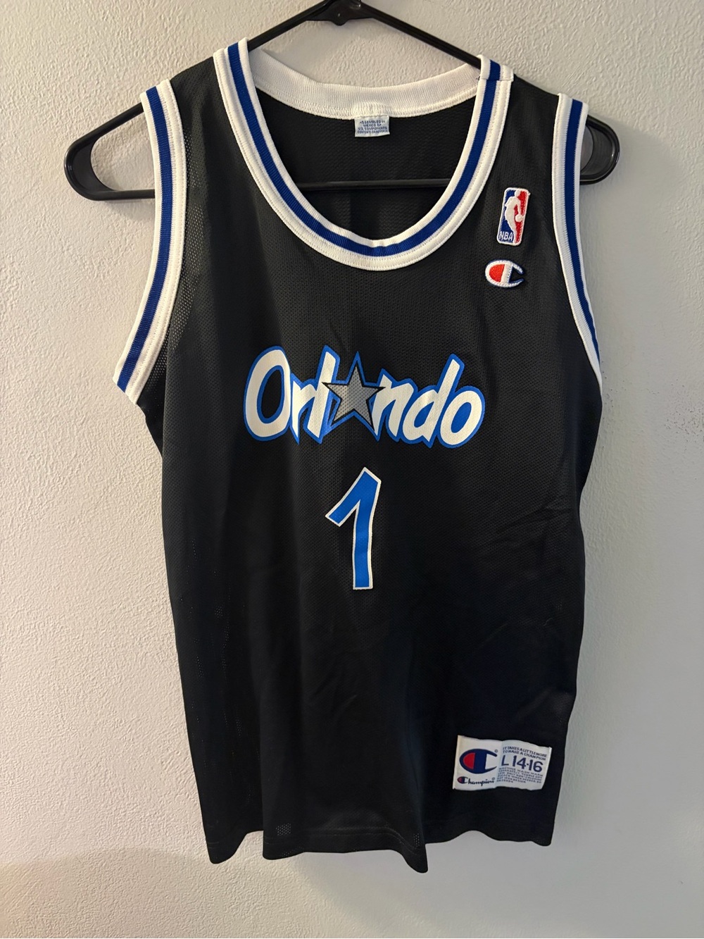 Vintage Champion Penny Hardaway #1 Orlando Magic Jersey Youth Size Large 14-16